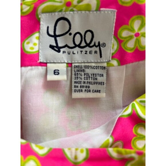 Lilly Pulitzer Ladybug Floral Skirt Psychedelic A Line Summer Size 6 - Picture 3 of 7